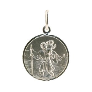Silver 22mm Round St Christopher