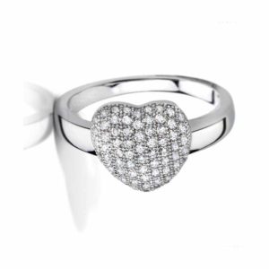 Real Effect Cubic Zirconia Heart Pave