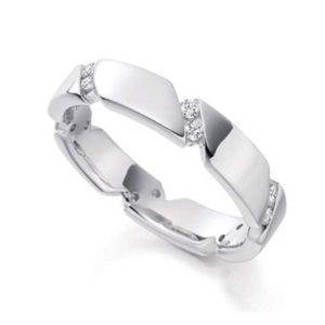 Silver  Cubic Zirconia Bar Ring