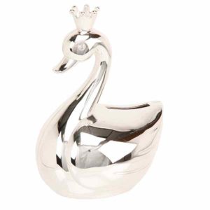 Silverplated Swan With Crown