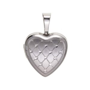 Silver 12mm Quilted Heart
