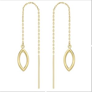9ct Open Marquise Drop Earring