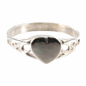 Silver Plain Heart Signet Ring