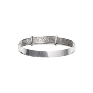 Silver Flower Baby Bangle
