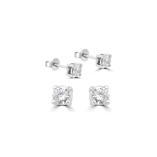 9ct White Diamond Earring