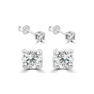 9ct White Diamond Earring