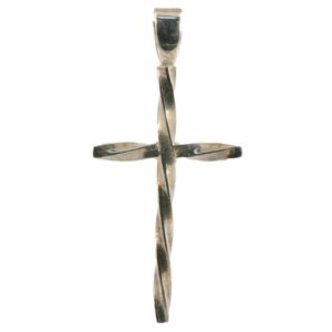 Silver 33mm Twisted Wire Cross